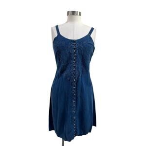 raya sun denim dress Raya Sun Casual Dress- Size Small-Denim Blue, Ray